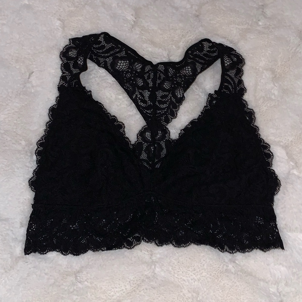 F21 black lace bralette